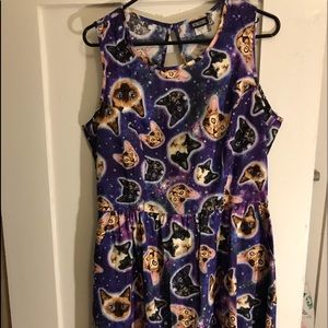 Retrolicious XL Space Cats print dress